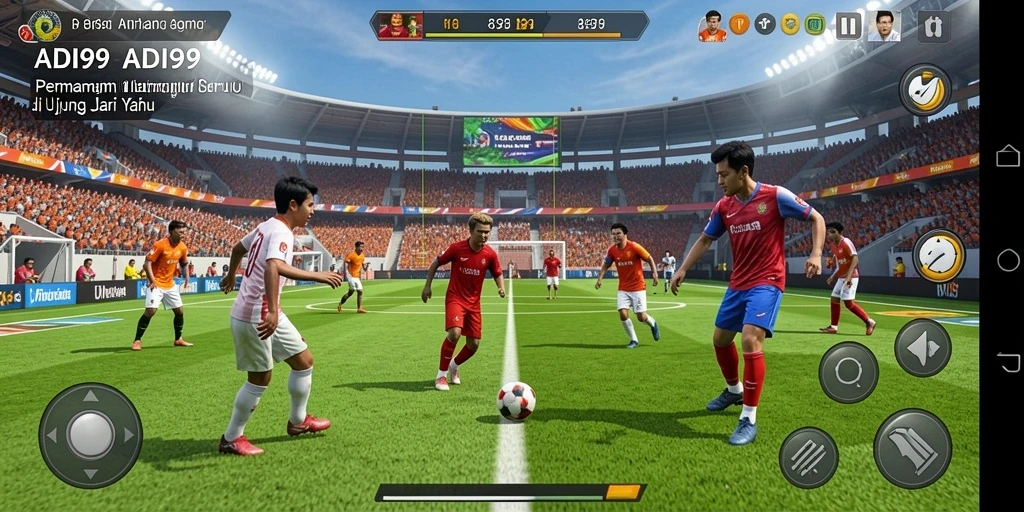 Tampilan gameplay ADI99 dengan aksi olahraga yang mendebarkan.
