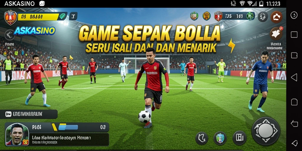 Tampilan gameplay menarik dari ASKASINO di lapangan sepak bola.