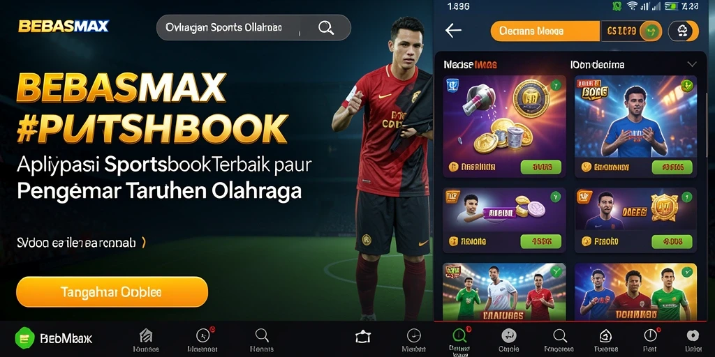 Screenshot utama BEBASMAX menampilkan tampilan taruhan olahraga yang menarik.