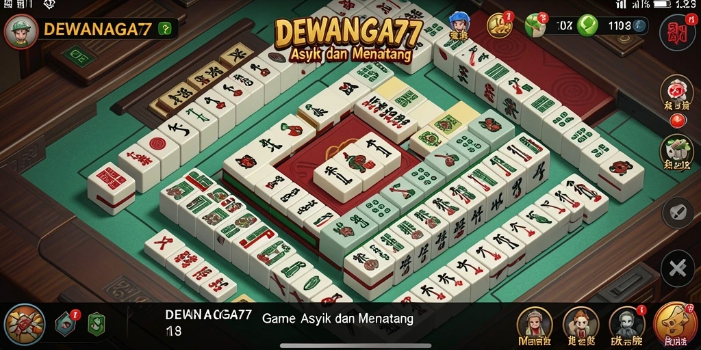 Screenshot DEWANAGA77 menunjukkan gameplay Mahjong yang seru dan menarik.