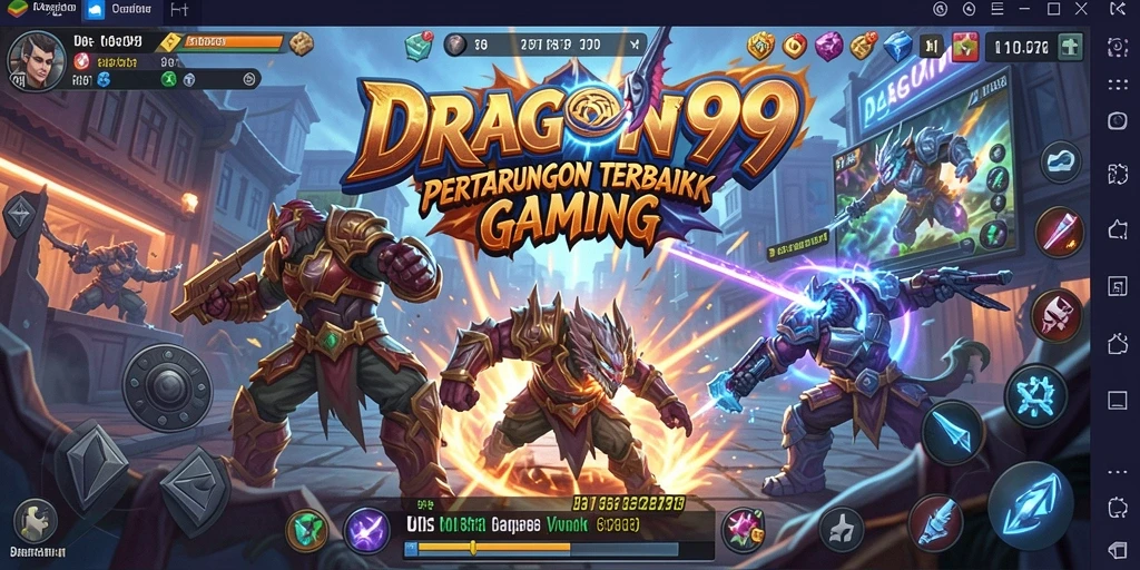 Tangkapan layar gameplay DRAGON99 menunjukkan pertarungan yang mendebarkan.