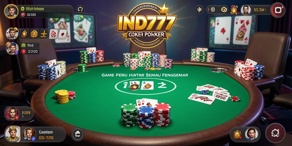 Tangkapan layar gameplay IND777 yang menunjukkan ketegangan permainan Poker.