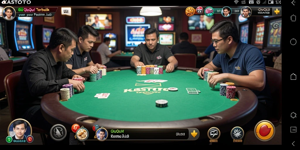 Screenshot gameplay KASTOTO yang menunjukkan suasana bermain QiuQiu.