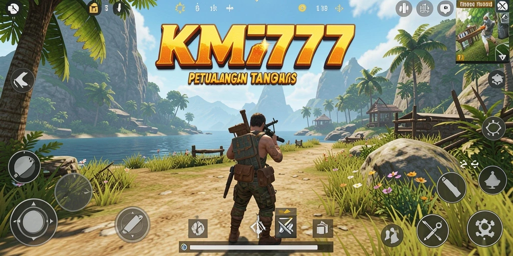 Tampilan gameplay KM777 di dunia terbuka yang luas.