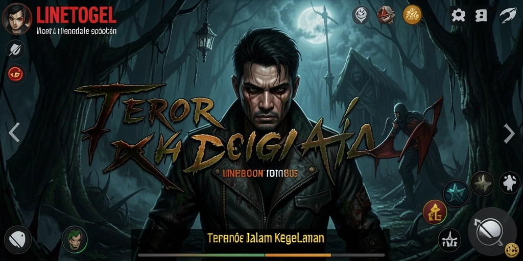 Screenshot menampilkan suasana mencekam dalam gameplay LINETOGEL.