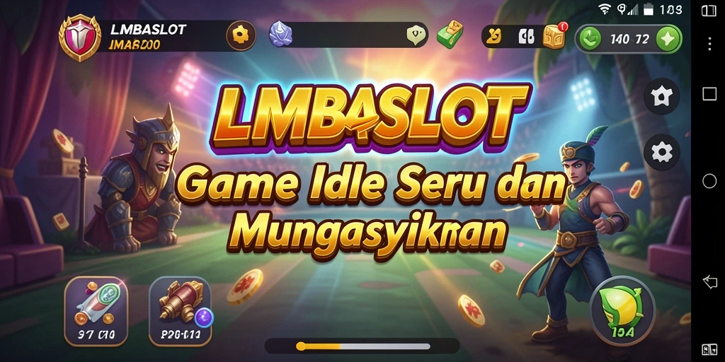 Tampilan gameplay LMBASLOT dengan karakter dan item menarik.