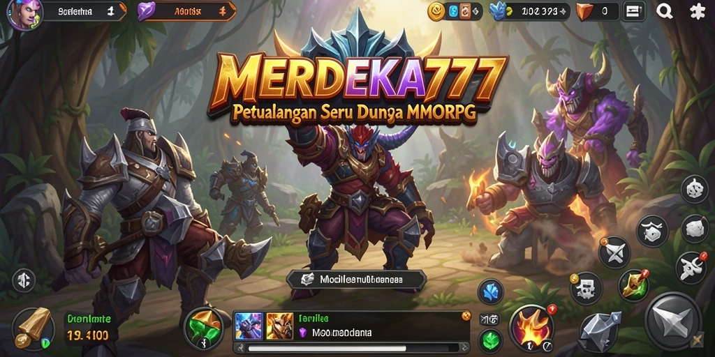 Tampilan gameplay menarik dalam <strong>MERDEKA777</strong>, menampilkan pertempuran seru dan eksplorasi dunia yang luas.