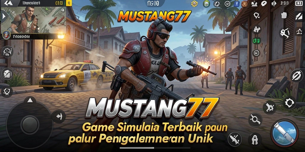 Tangkapan layar utama menunjukkan gameplay menarik dalam <strong>MUSTANG77</strong> yang penuh dengan misi dan interaksi karakter.