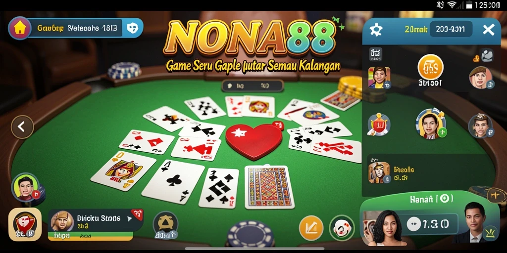 Tampilan menarik dari gameplay Gaple NONA88 yang seru.