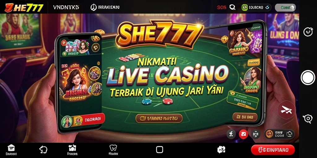 Tampilan permainan Live Casino yang menakjubkan di SHE777.