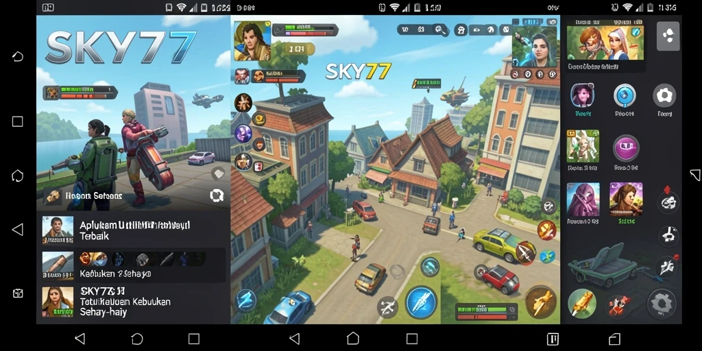 Tampilan antarmuka aplikasi SKY77 yang modern dan fungsional.