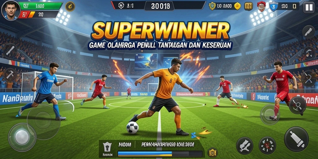 Screenshot SUPERWINNER menampilkan aksi olahraga yang mendebarkan dan realistis.